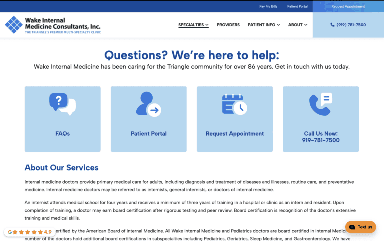 Wake internal medicine final homepage